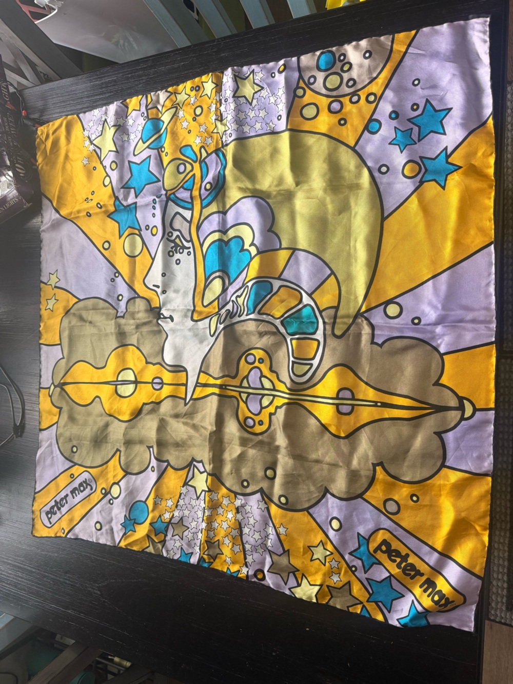 Vintage Peter Max Silk Art Scarf / Wall Hanging